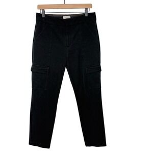 Anthropologie The Essential Slim Cargo Pants Black Utility Trousers Size 8